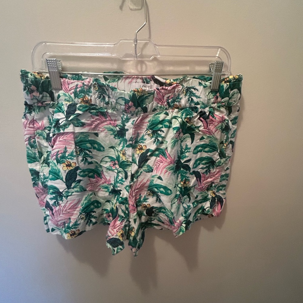 Loft tropical Print Women's linen blend Shorts size medium